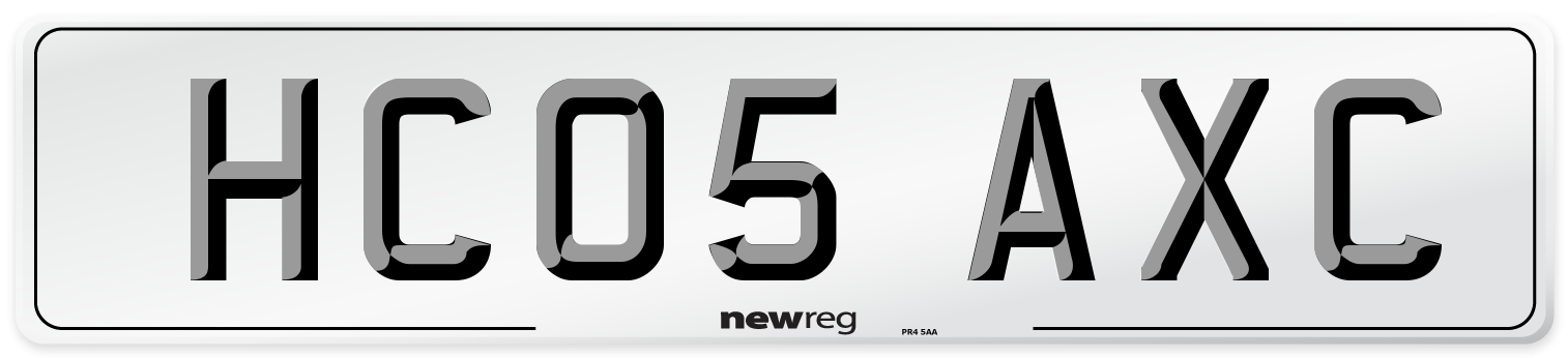 HC05 AXC Number Plate from New Reg